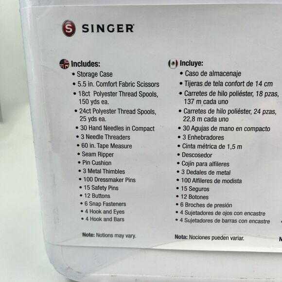 Singer Sew It Goes Essentials Sewing Kit 224pcs In Carry Case Organizer NEW - Picture 9 of 12